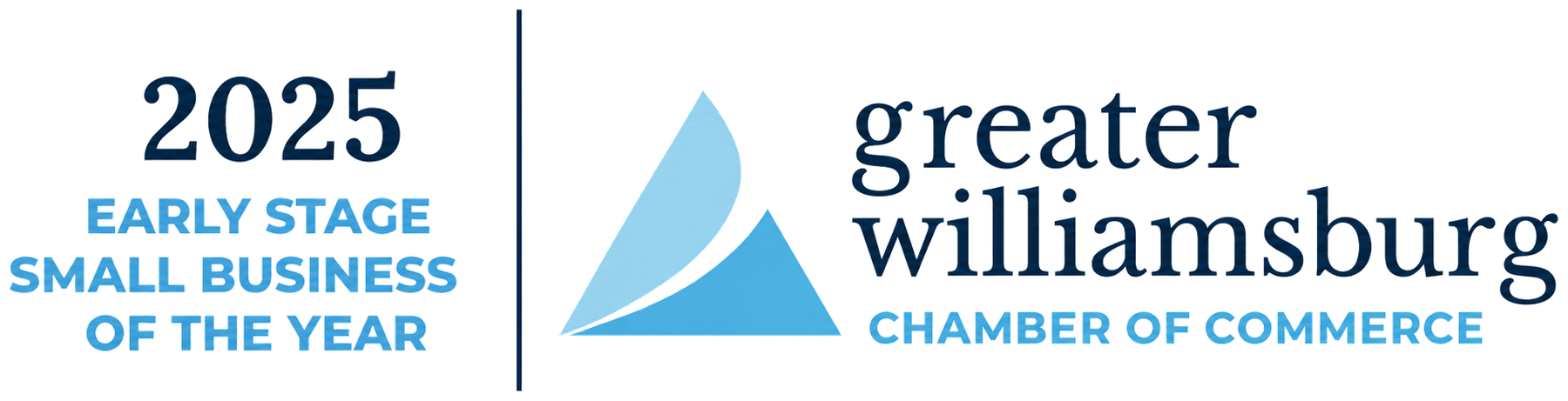 Greater Williamsburg Chamber of Commerce 2025 Early Stage Small Business of the Year badge